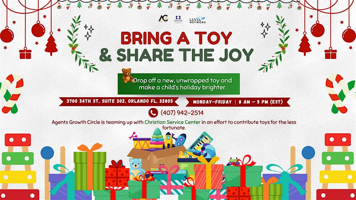 Bring a Toy & Share the Joy\/ \u00a1Trae un Juguete y Comparte la Alegr\u00eda!