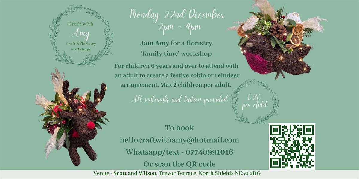 Festive friends floristry workshop - Children with adults - Craft with Amy