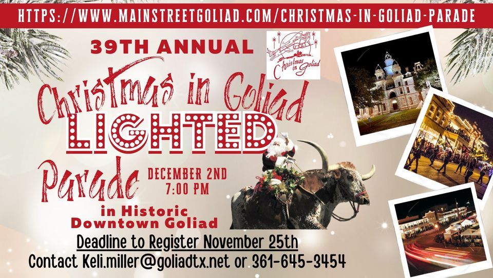 Christmas in Goliad Lighted Parade Goliad Historic Square December