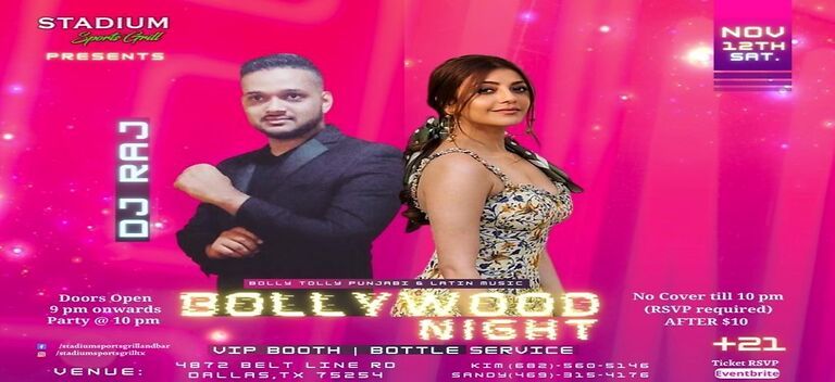 SATURDAY BOLLYWOOD NIGHT - DANCE MASTI NIGHT - WITH DJ RAJ
