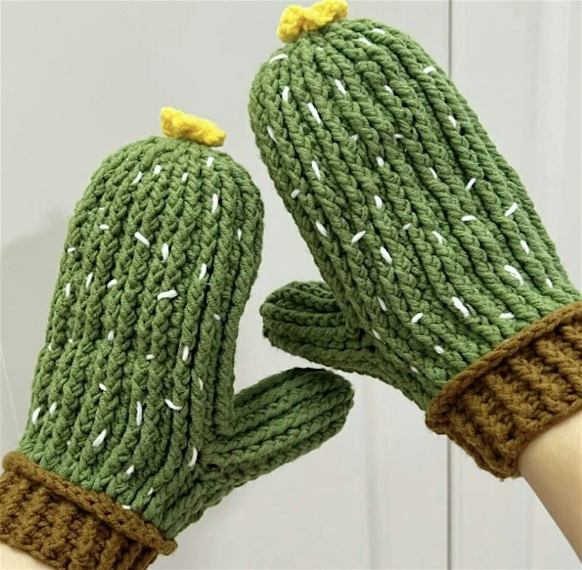 Let\u2019s Crochet a Cozy Pair of Cactus Mittens!