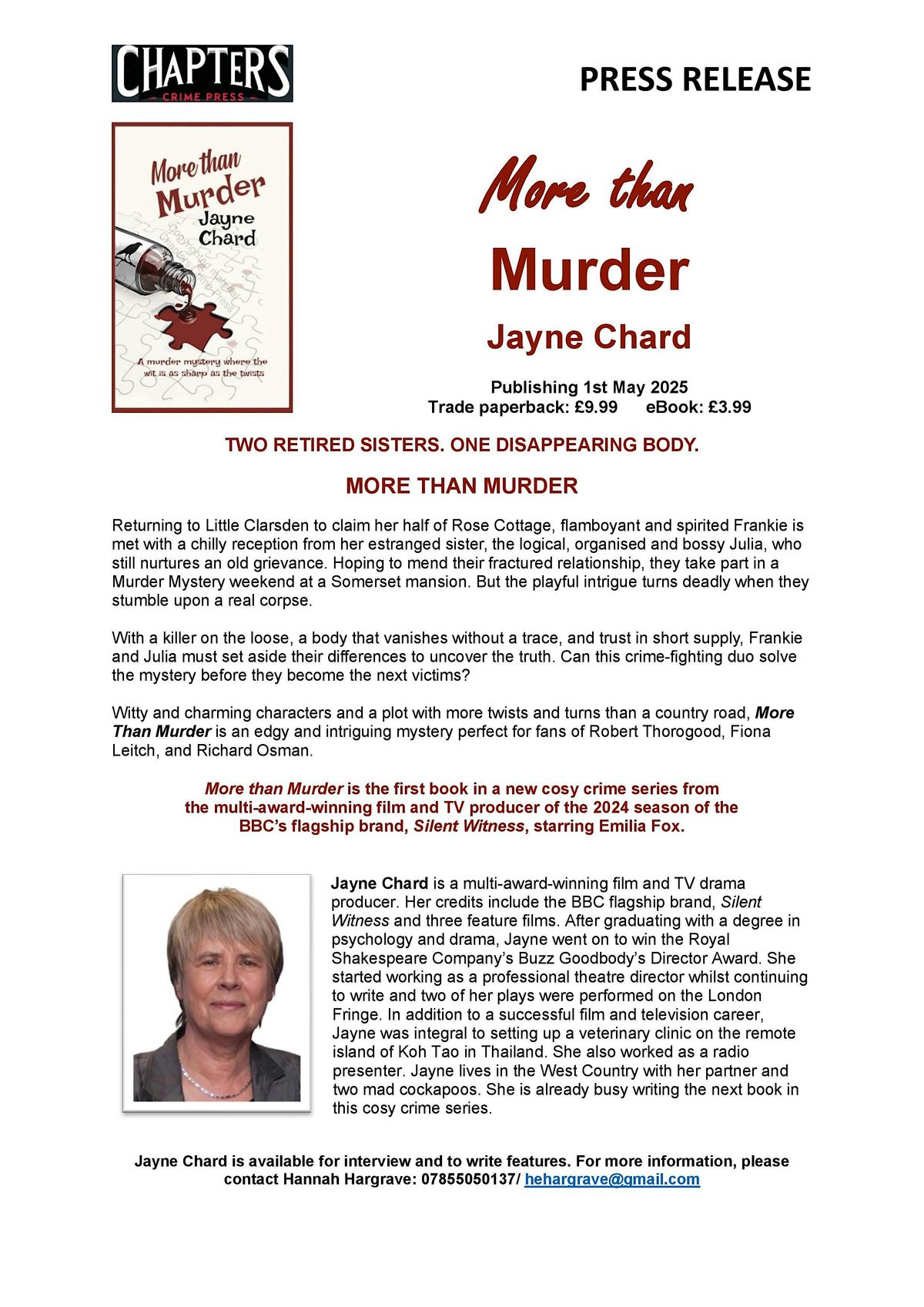 Lawrence Weston Book Club presents 'Jayne Chard - More than M**der'
