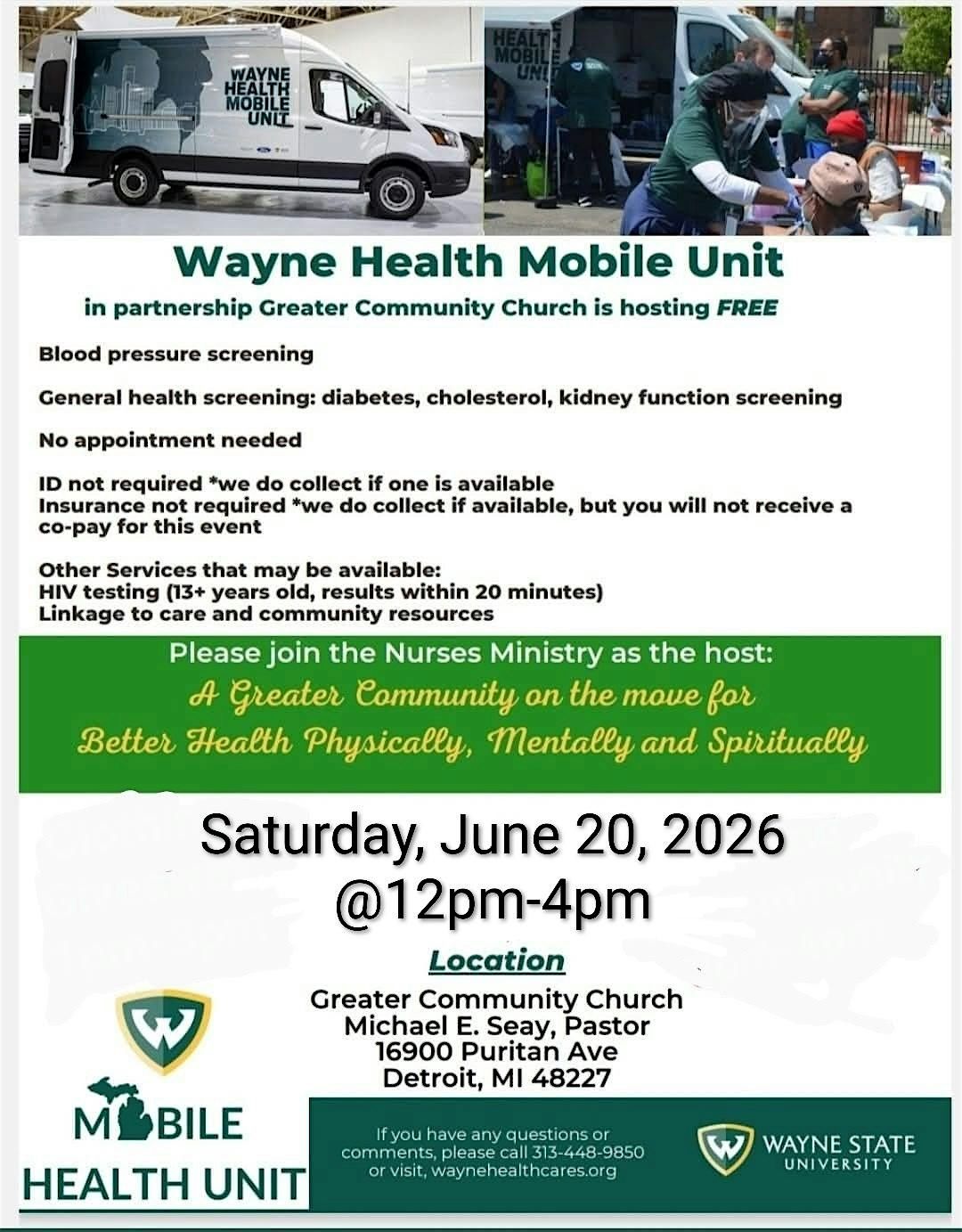 Greater Community MB Church Community Health and Resource Event