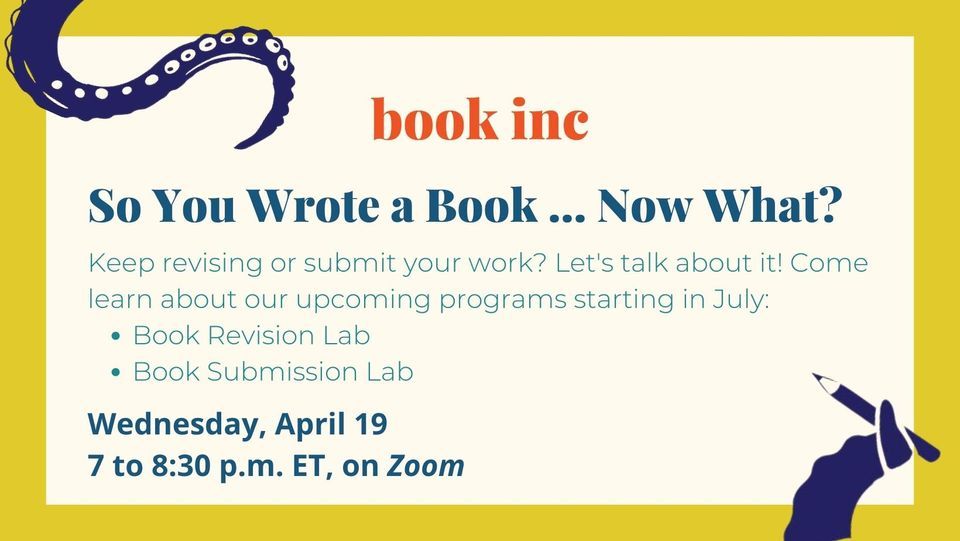 So You Wrote a Book ... Now What? at Project Write Now, Red Bank on ...