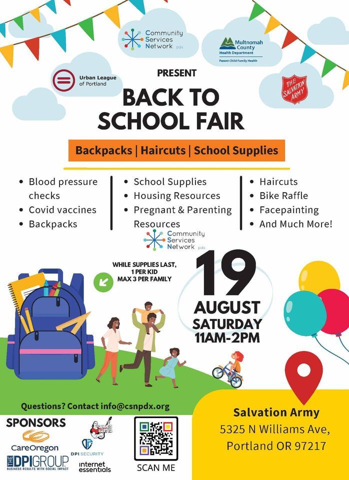 Back to School Fair at Salvation Army Moore Street | The Salvation Army ...