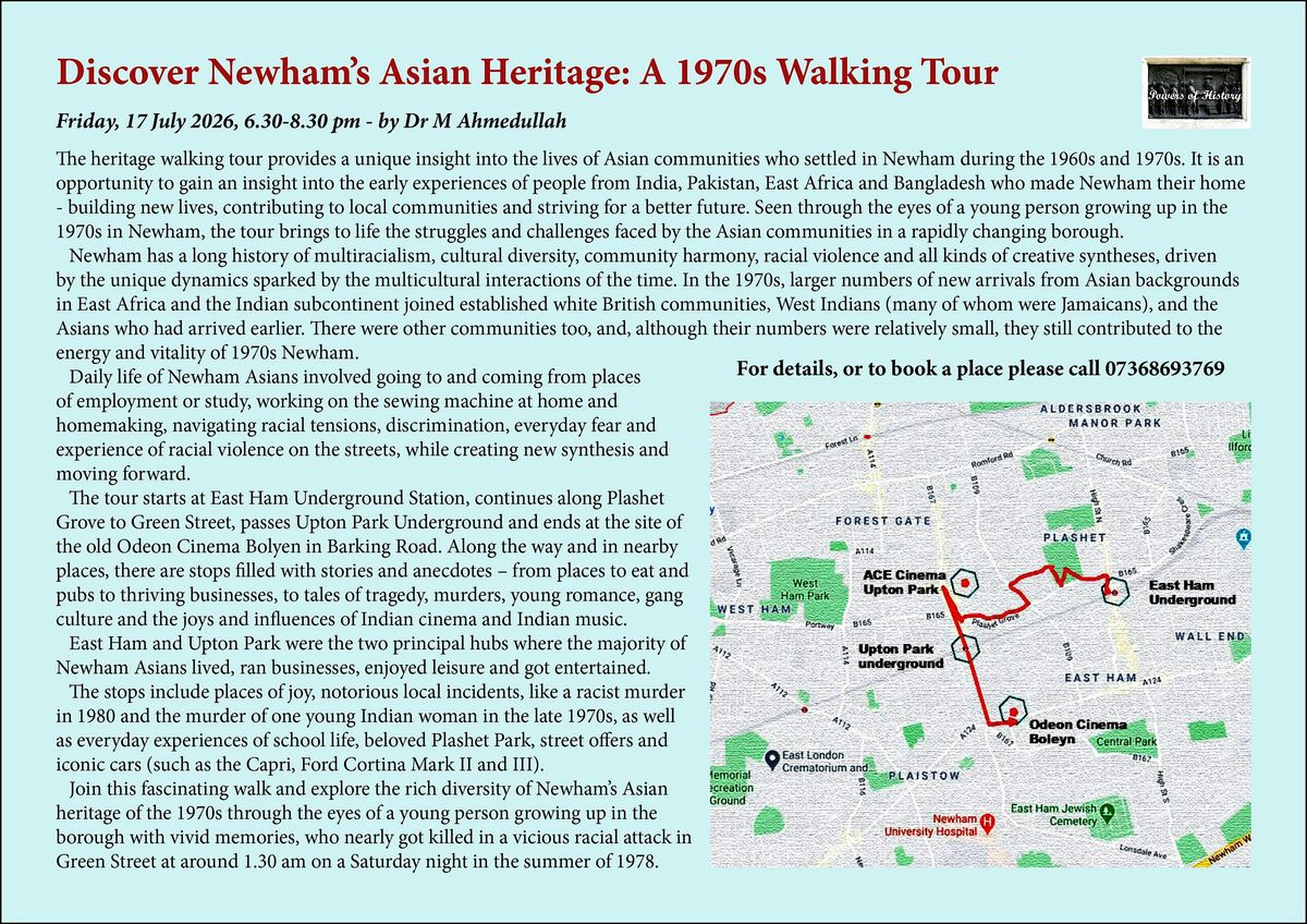 Discover Newham\u2019s Asian Heritage: A 1970s Walking Tour, Friday, 17 July '26