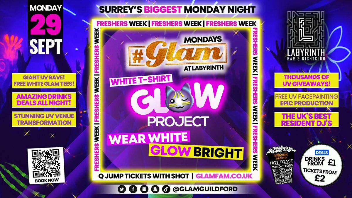 Glam \ud83d\ude0e\u2600\ufe0f FRESHERS UV RAVE!! \ud83c\udf1f\ud83d\udcab | Surrey's Biggest Monday Night! \ud83e\udd29