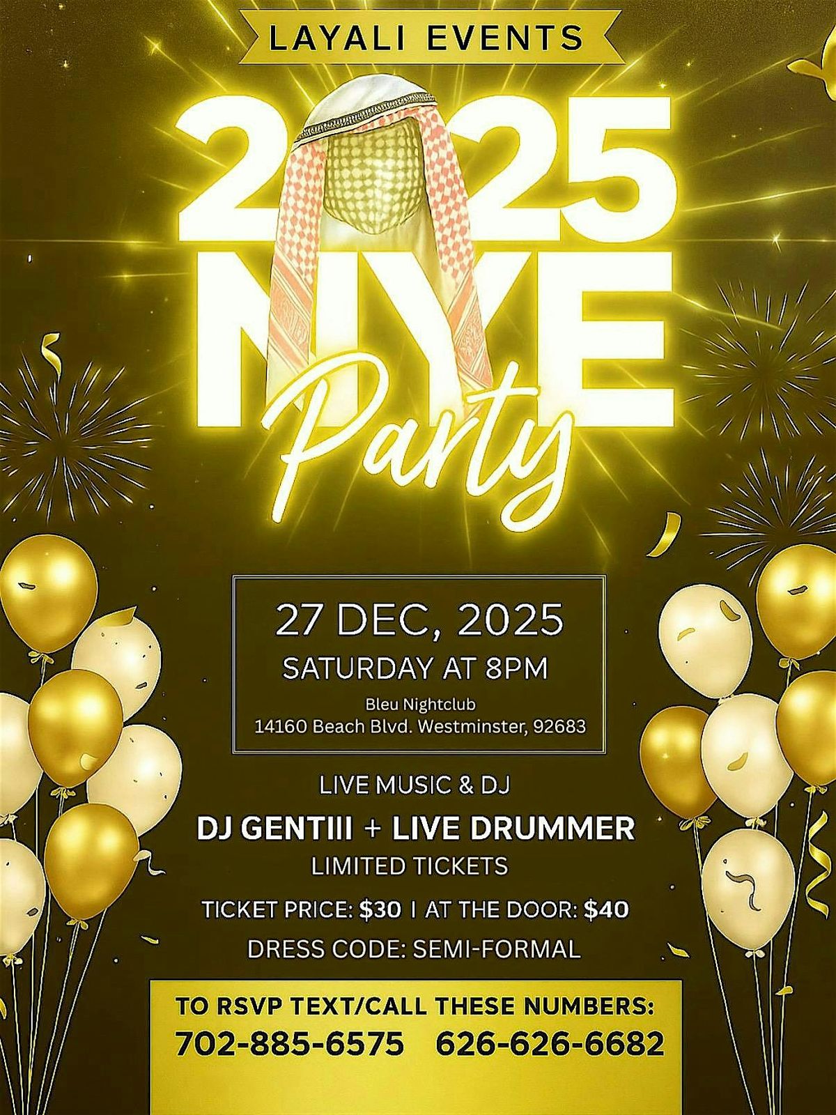 Layali Events: 2025 NYE Party