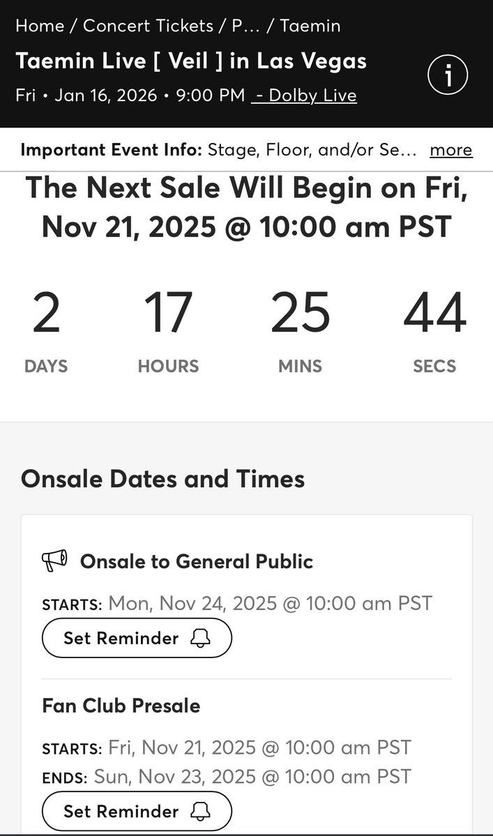 Taemin Las Vegas Tickets