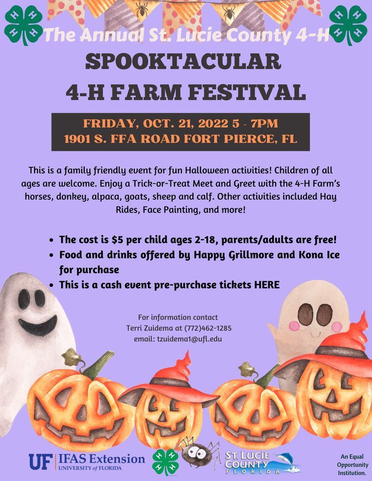 SLC 4H Spooktacular Farm Festival | 1901 S Ffa Rd, Fort Pierce, FL ...