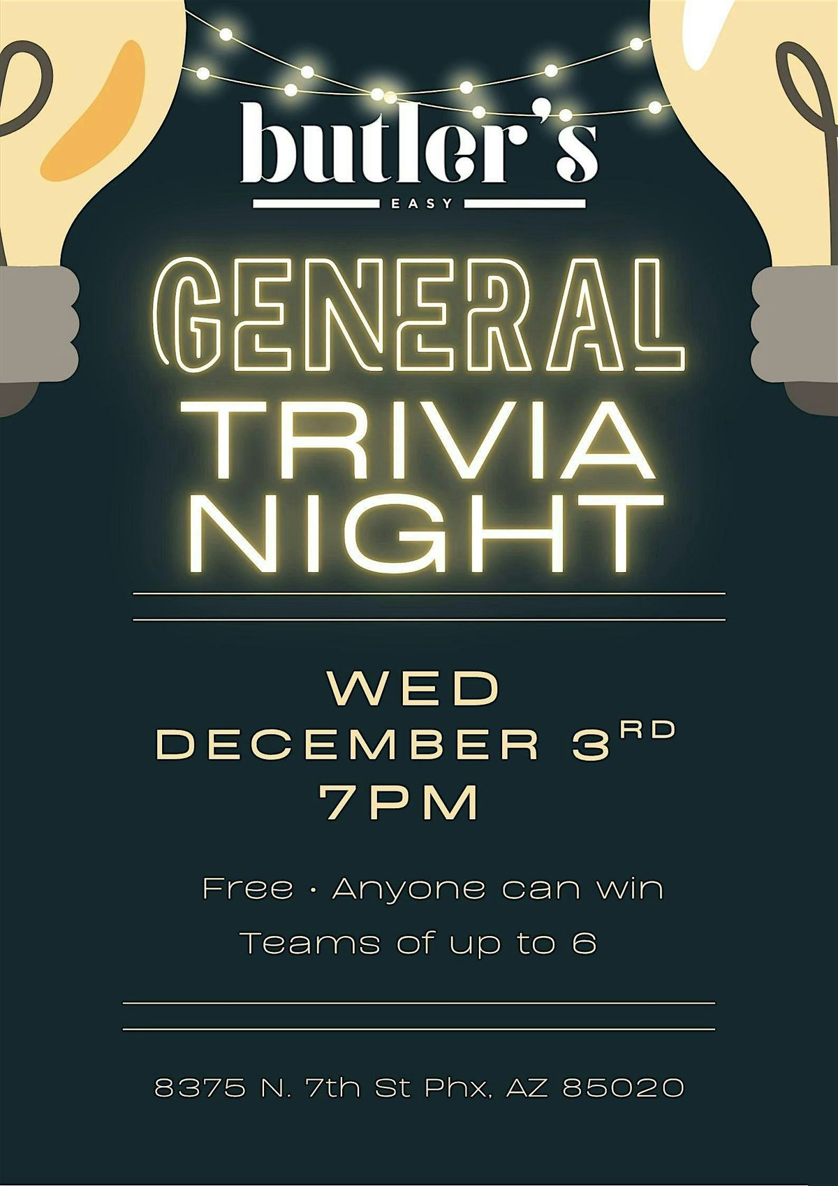 General Trivia at Butler's Easy