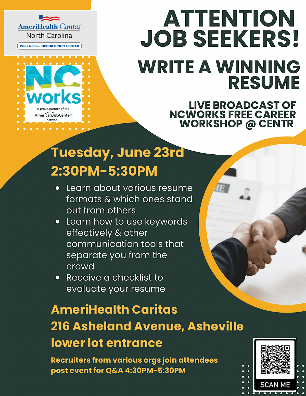 NCWorks LIVE WEBCAST Career Workshop @ ACNC: Write a Winning Resume - FREE