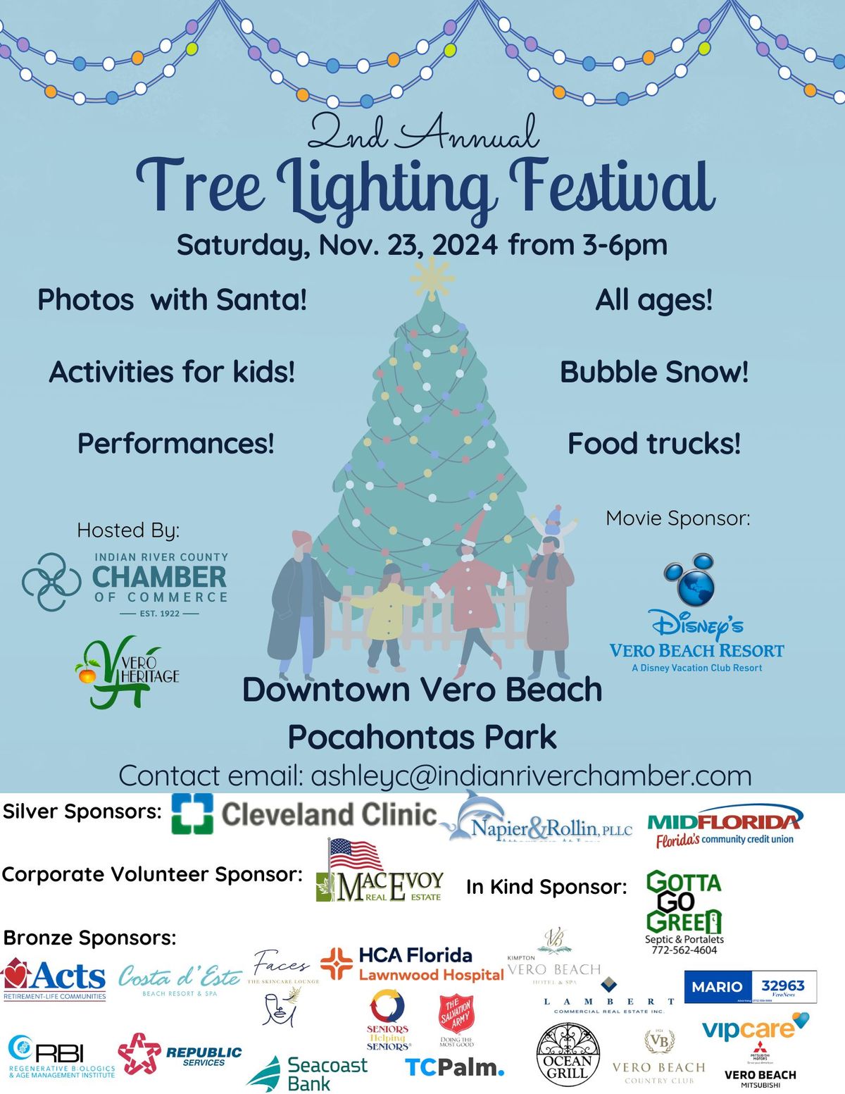 2nd Annual Tree Lighting Festival Pocahantas Park, Vero Beach, FL