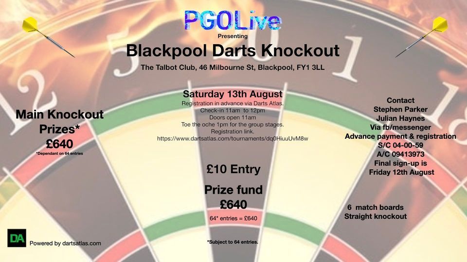 Blackpool Darts Knockout The Talbot, Milbourne Street, Blackpool, FY1