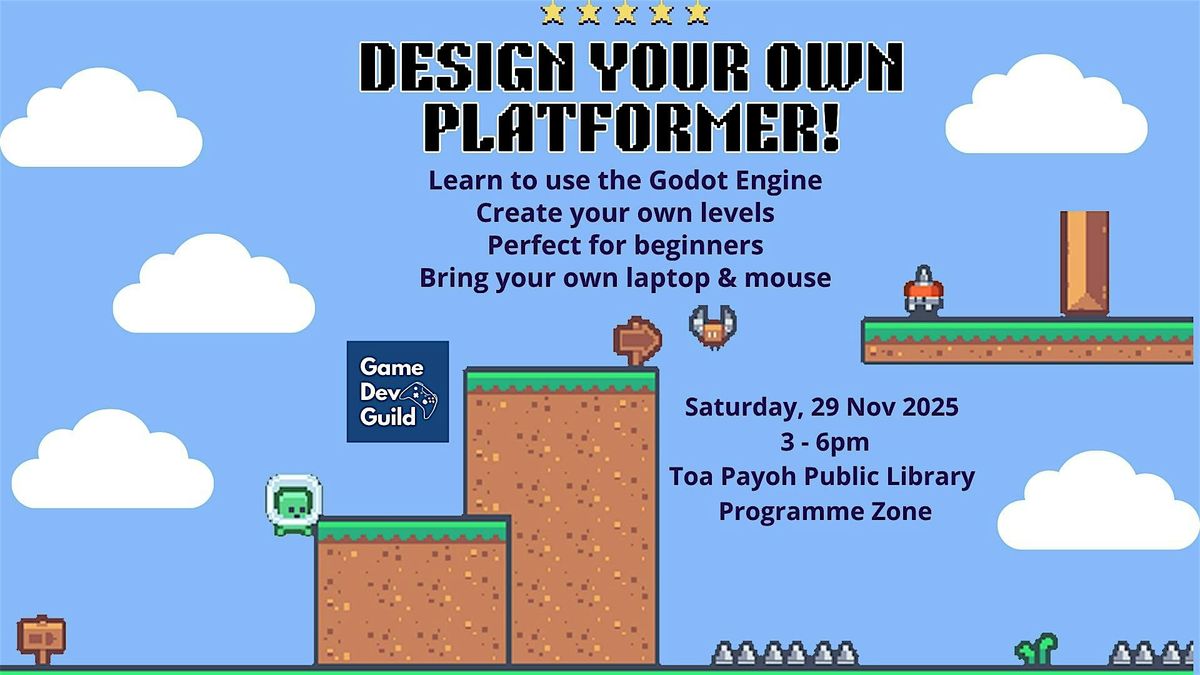 Design Your Own Platformer Workshop at Toa Payoh Public Library on 29th ...
