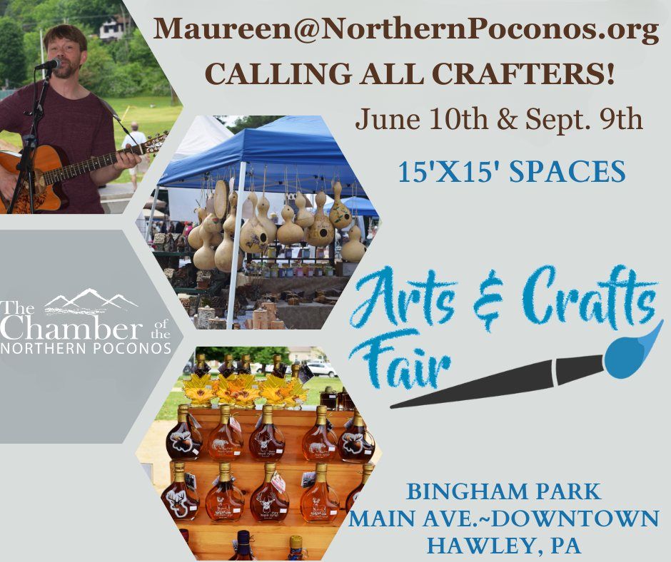 Arts & Craft Fair Bingham Park, Hawley, PA June 10, 2023
