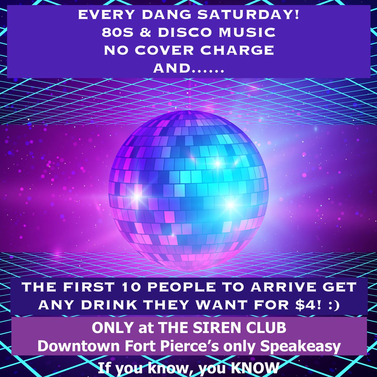 80s & DISCO DJ Music every Sat. in The Siren Club ?‍♀️ 116 Ave. A