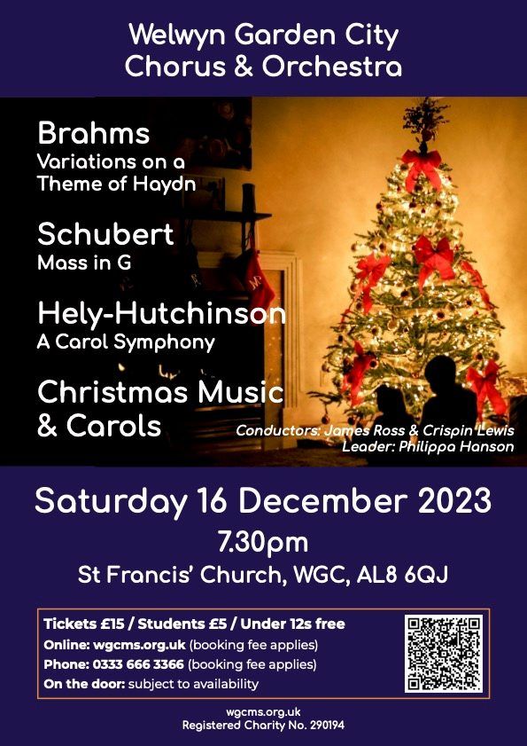 Christmas Concert Brahms, Schubert, HelyHutchinson, John Rutter and