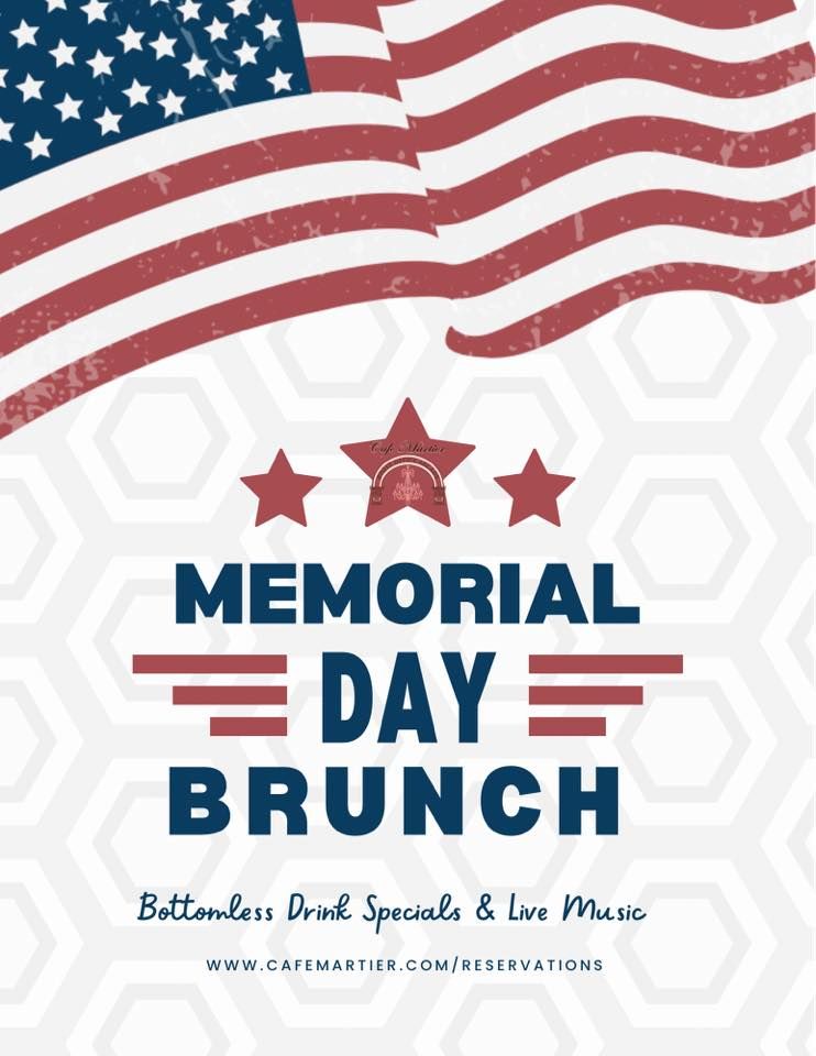 Memorial Day Brunch Cafe Martier at Post Office Arcade Stuart May