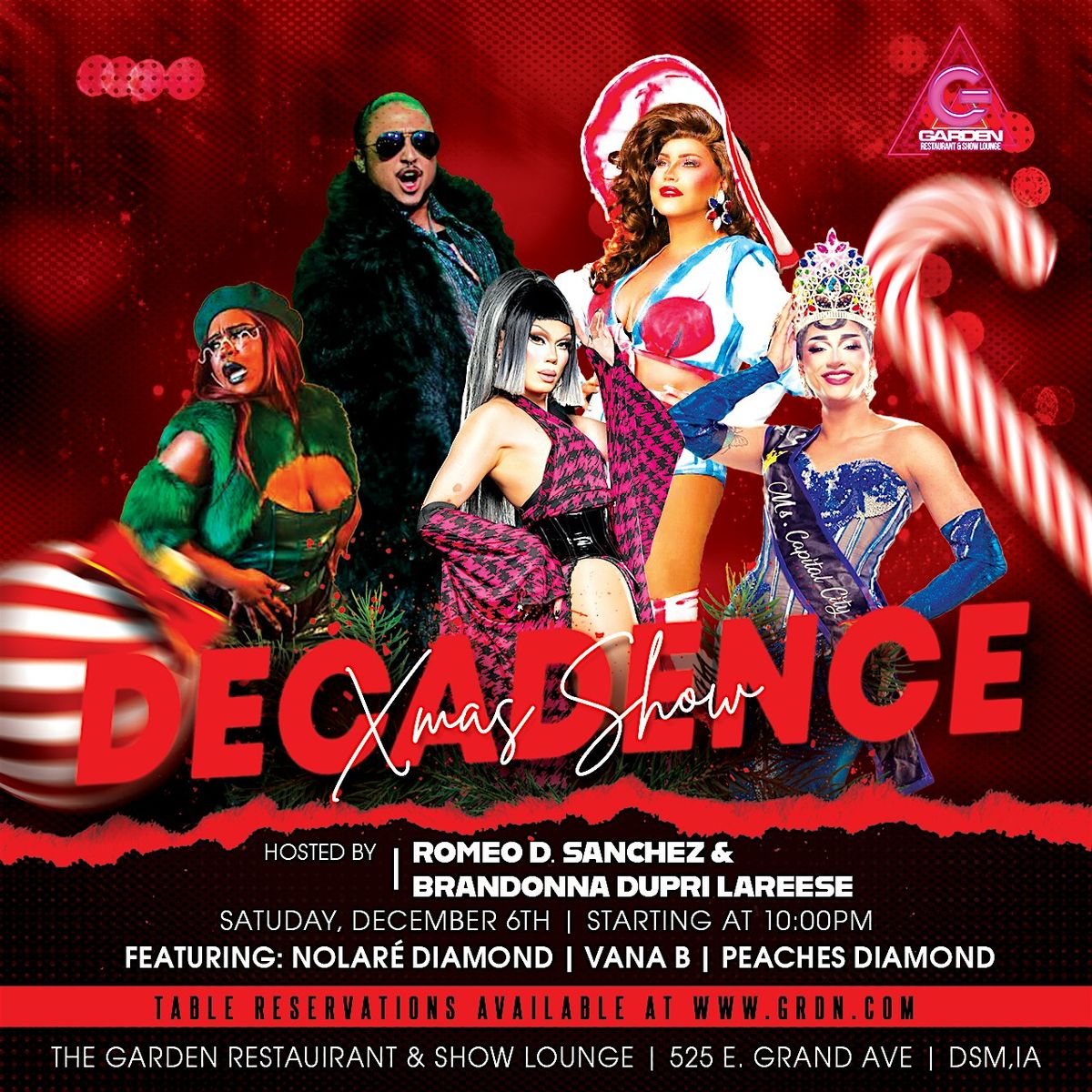 Sat Dec 6 Drag Show - 10pm Table Reservation