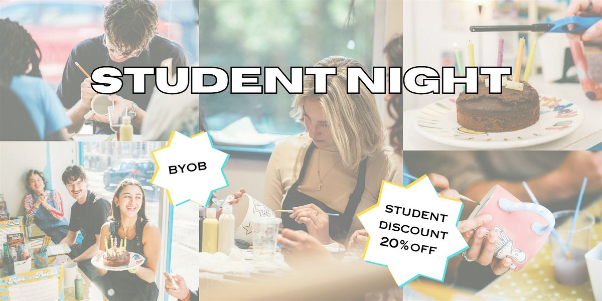 Student Night Pottery Painting Event