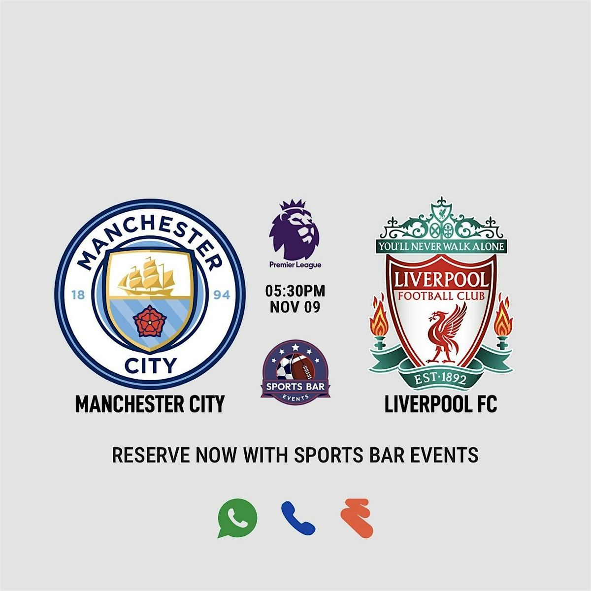 Manchester City v Liverpool [Premier League]- La Latina | Sports Pub Madrid