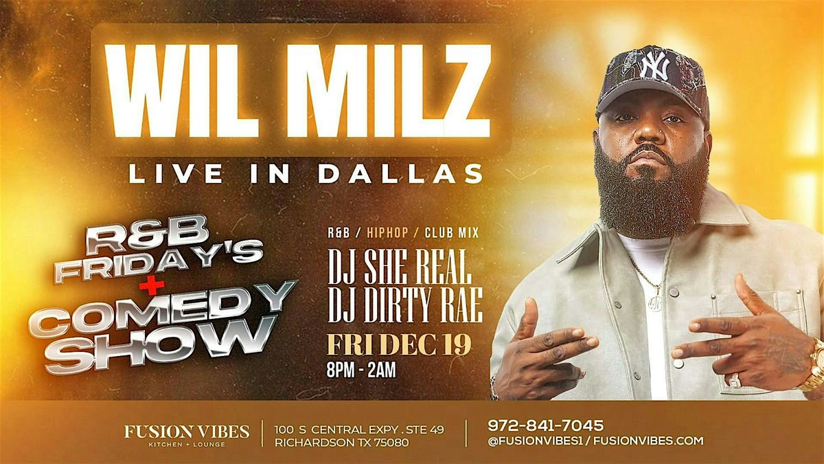 Will Milz Comedy Show Live in Dallas!