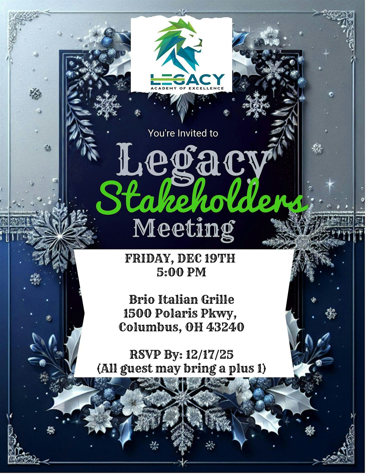 Legacy Academy of Excellence Annual Stakeholders Meeting