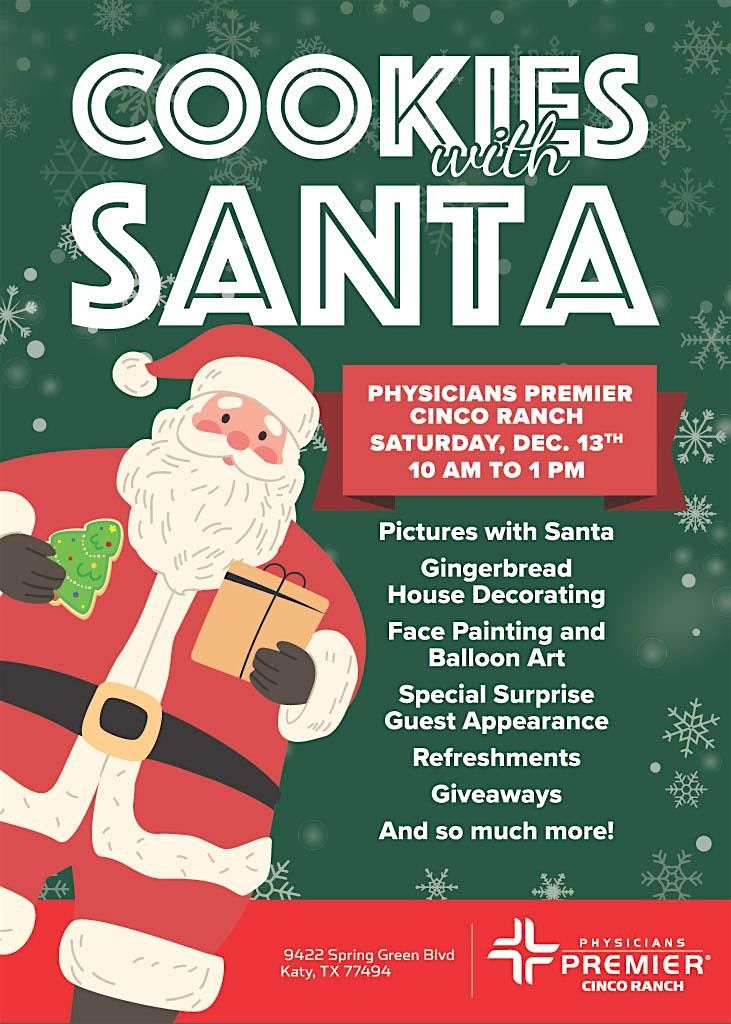 Cookies with Santa \u2013 A Free Holiday Family Event in Cinco Ranch