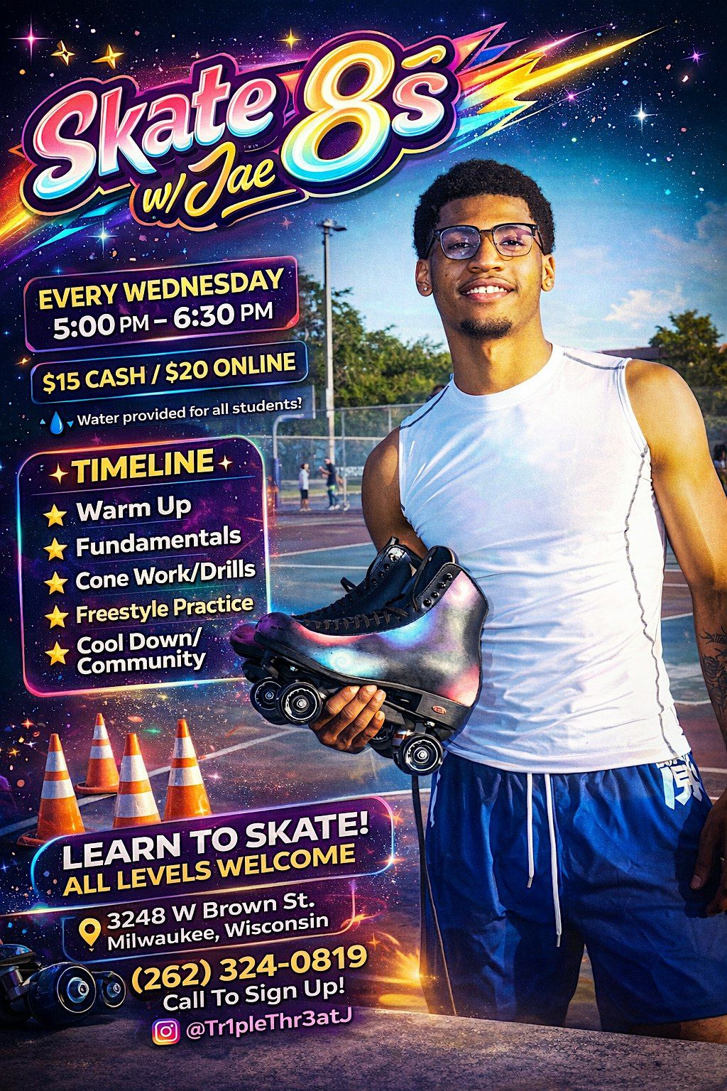 All Levels Roller Skate Lessons | Skate on 8s w\/ Jae | Milwaukee