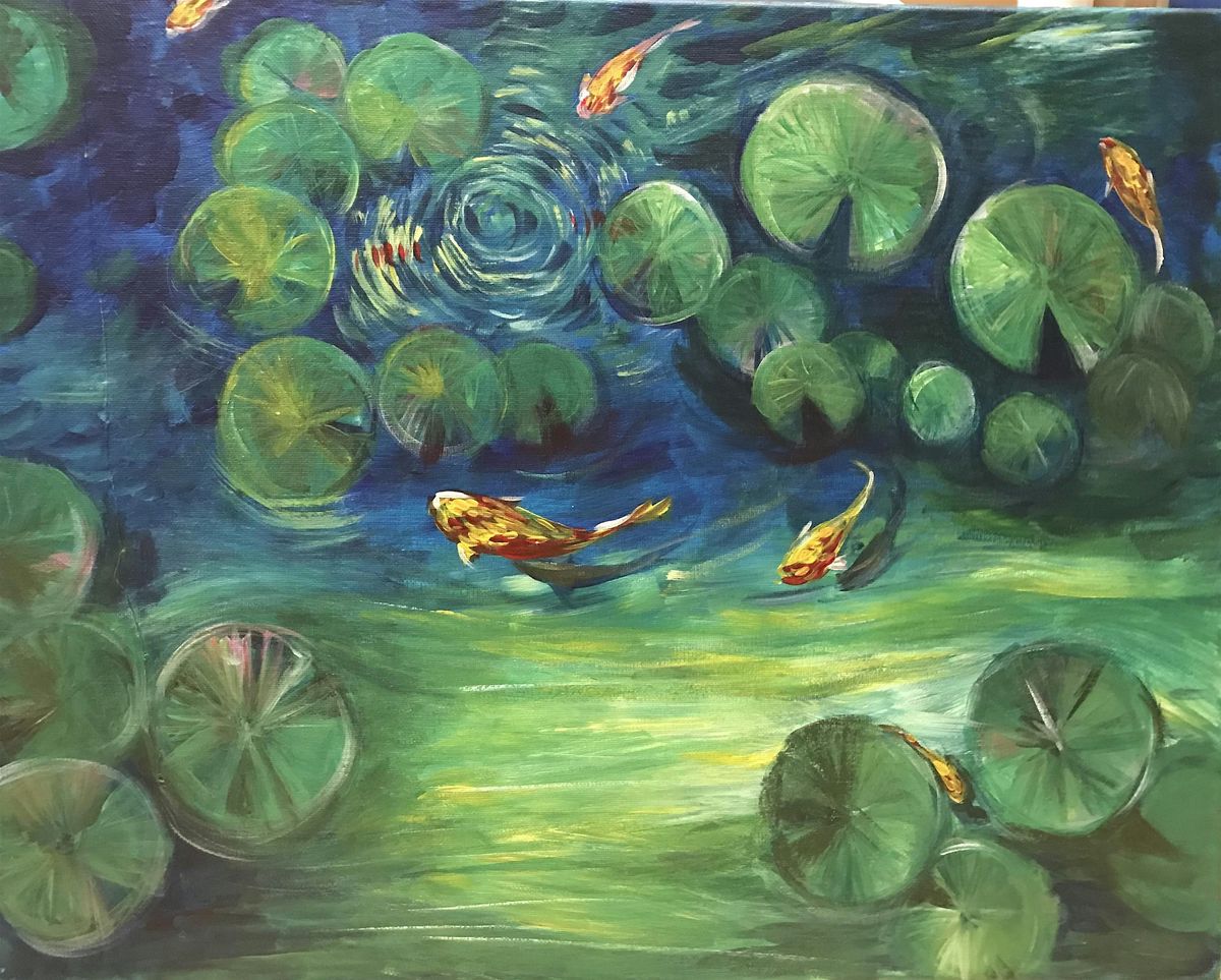 Sip n Paint Thurs 6pm with a Free Drink @Auckland - Water Lilies & Koi!