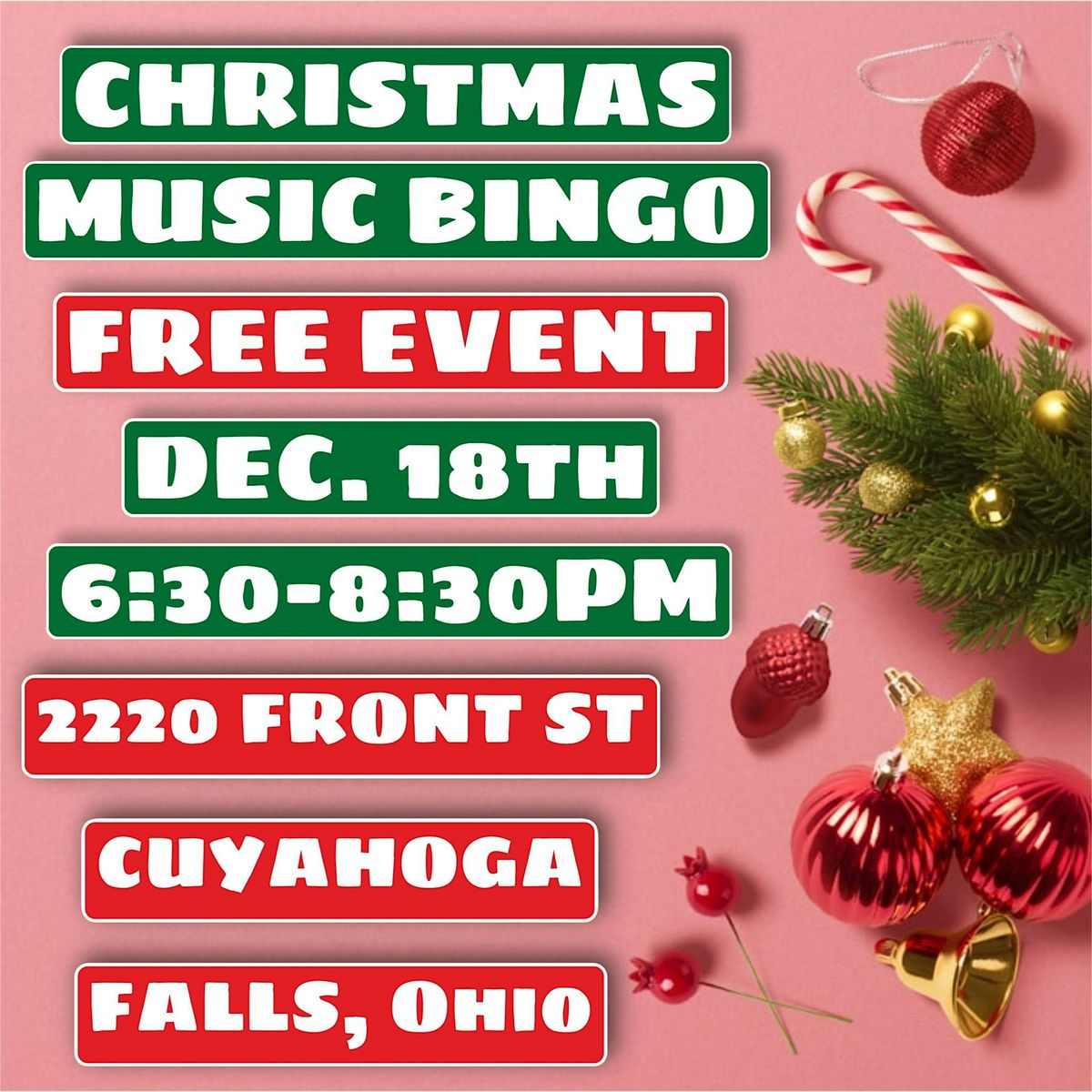 CHRISTMAS MUSIC BINGO