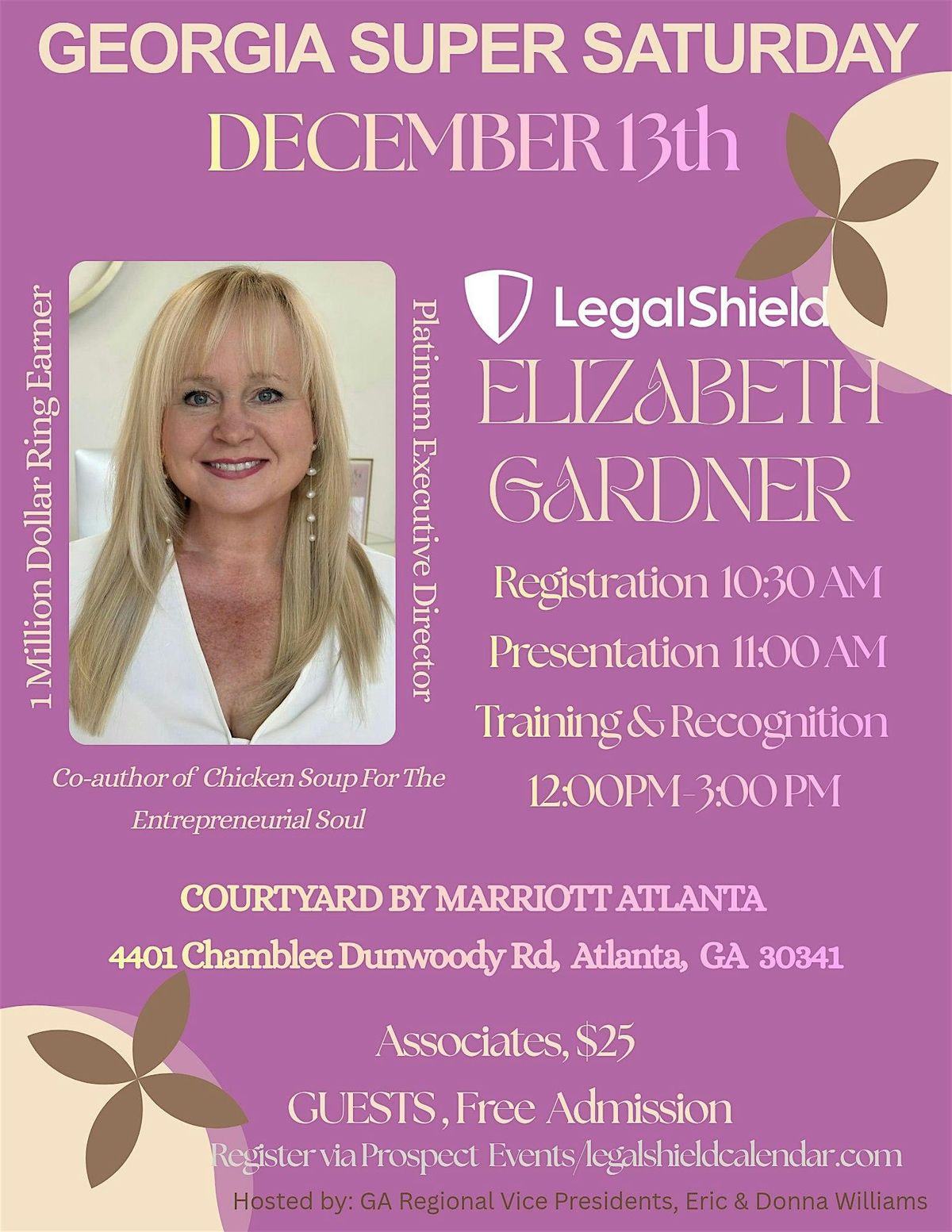 GEORGIA DECEMBER 13TH SUPER SATURDAY featuring ELIZABETH GARDNER