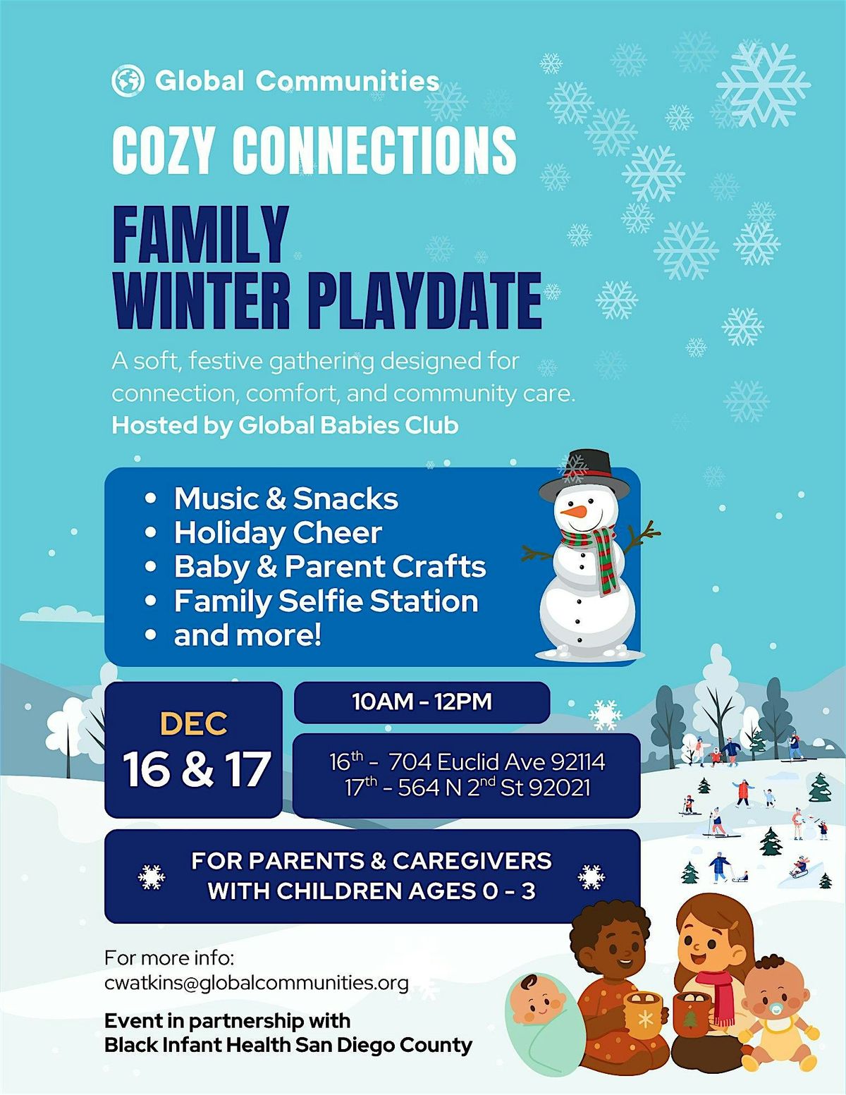 Family Winter PlayDate + Baby Toddler Crafts!