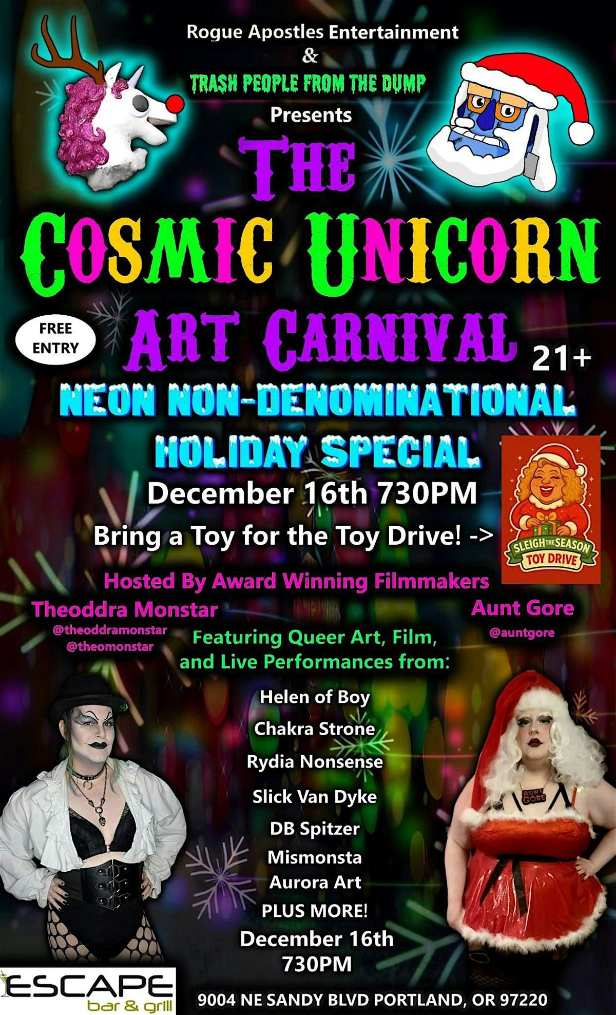 The Cosmic Unicorn Art Carnival Neon Non-Denominational Holiday Special