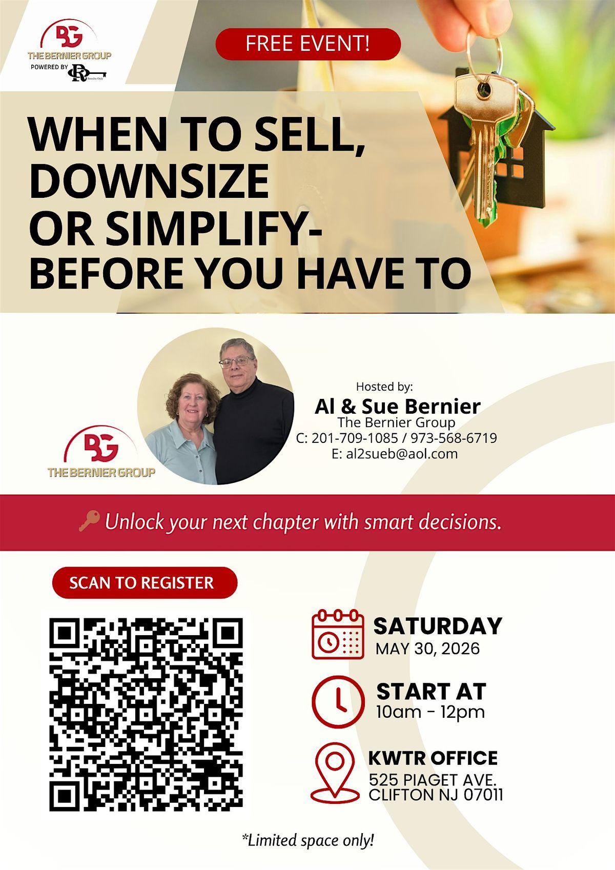 WHEN TO SELL, DOWNSIZE OR SIMPLIFY-- Before you have to