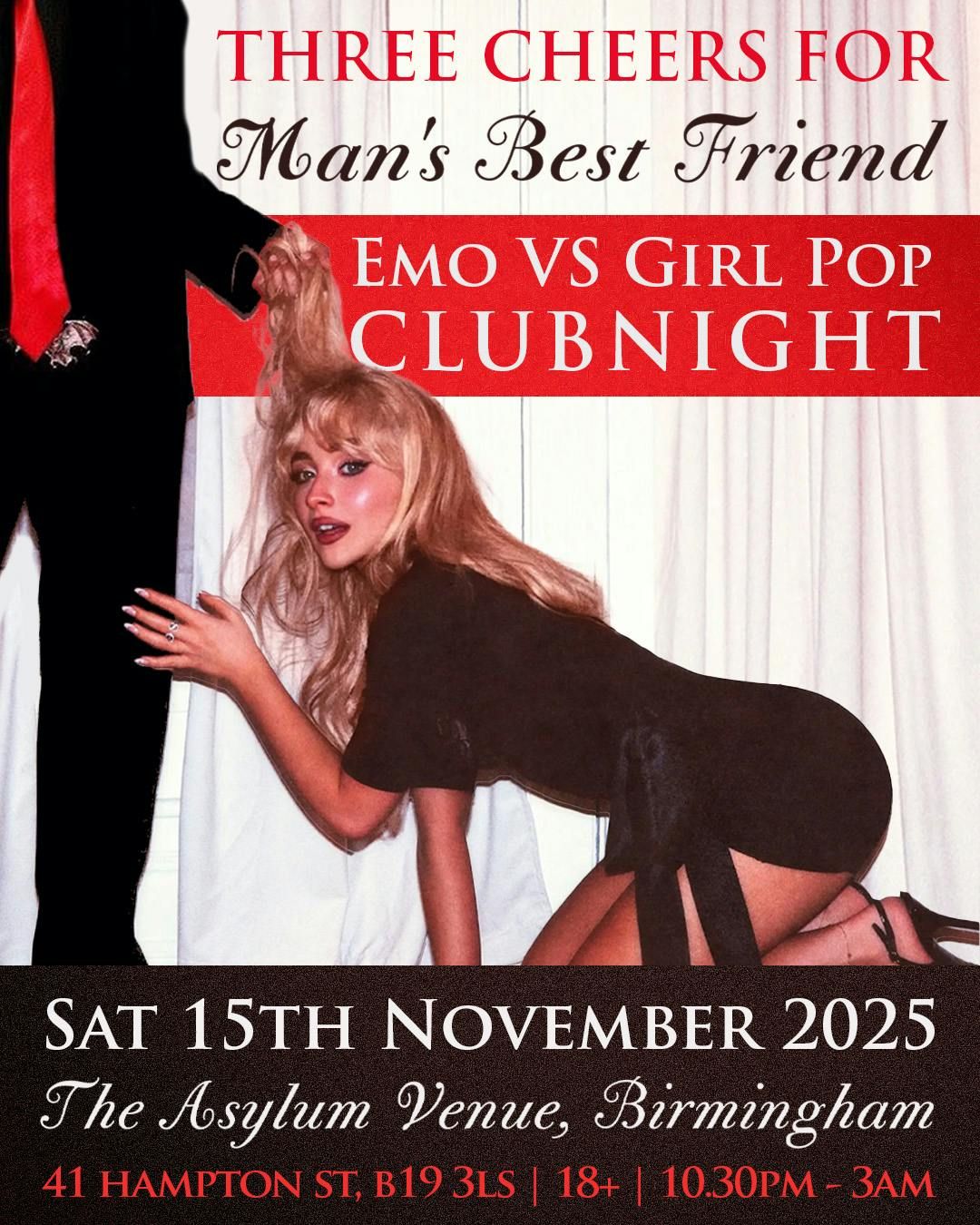 Three Cheers for Man\u2019s Best Friend - Girl Pop vs Emo Clubnight 