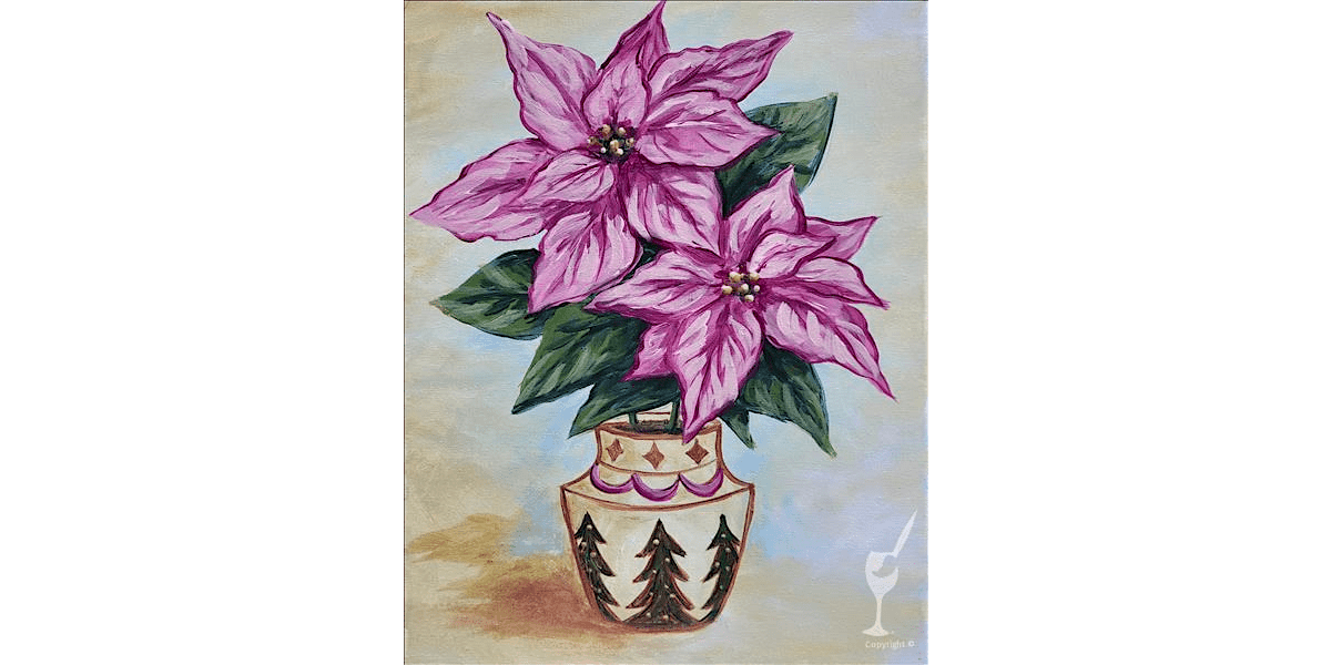 Cheerful Poinsettias - Paint and Sip in Houston | Classpop!\u2122