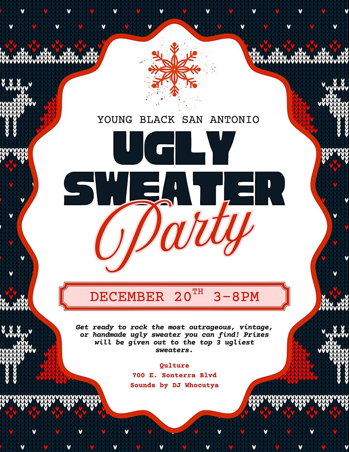 Young Black San Antonio's Annual Ugly Sweater Party