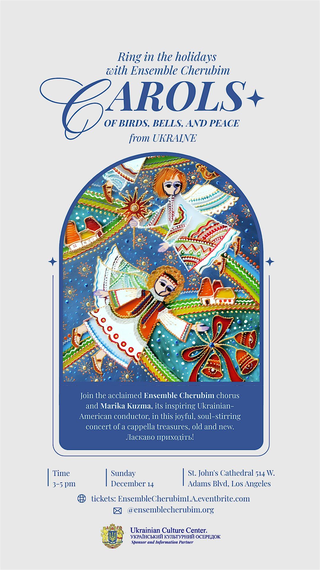 Carols of the Birds, Bells and Peace from Ukraine, Choral Concert