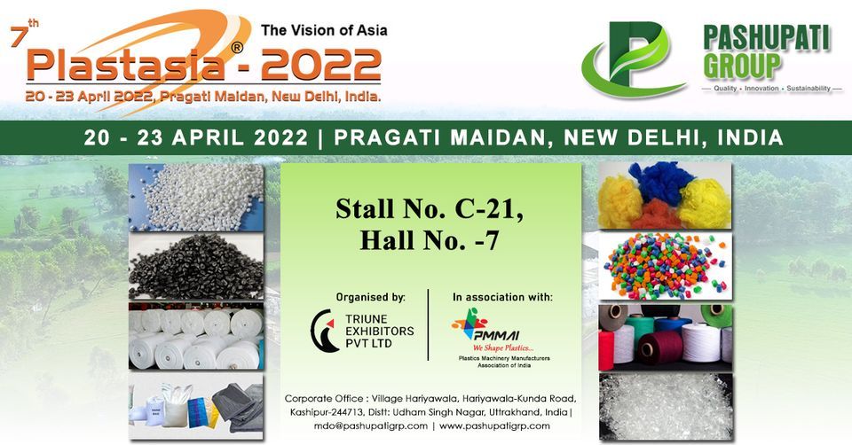 Plastasia 2022 Exhibition Pragati Maidan Delhi, Sirsa, UP April 20