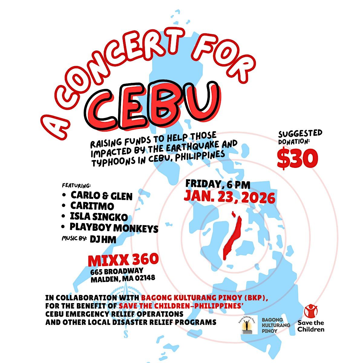 A Concert for Cebu \u2013 Fundraiser for Earthquake & Typhoon Relief