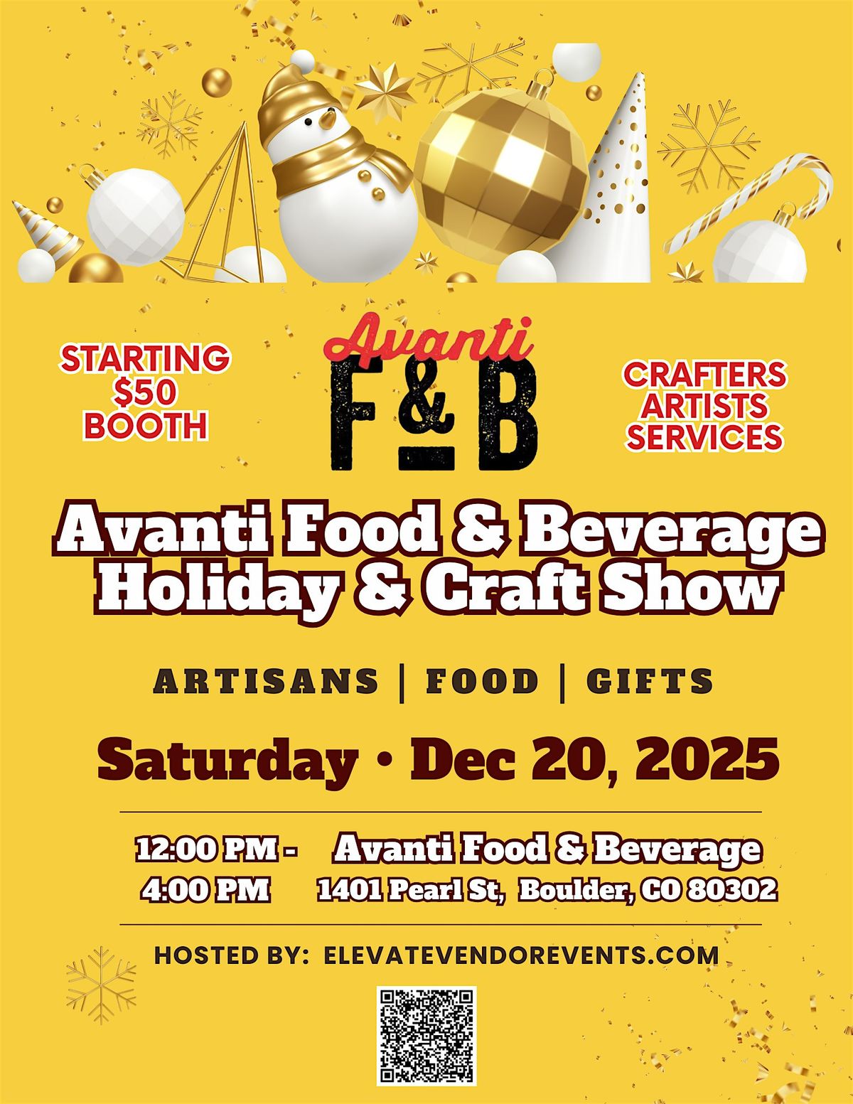 Avanti Food and Beverage Holiday& Craft Show