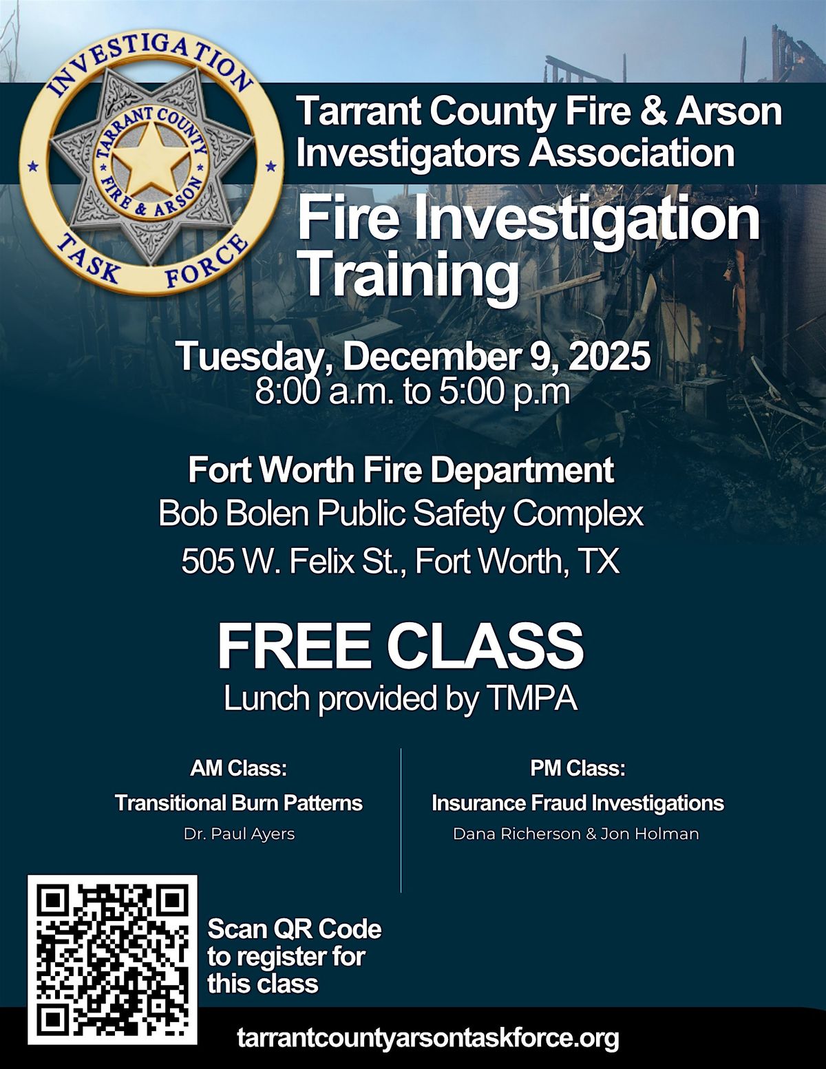 Fire Investigation Training Class