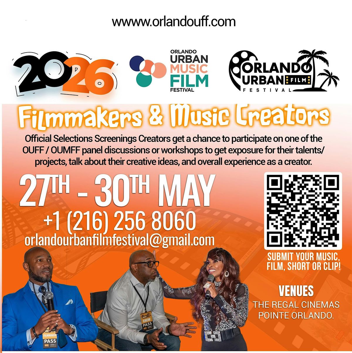 Orlando Urban Film & Music Fest's OUFF 2026 May 27-29 & Hattie Awards