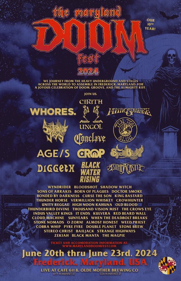 Doom Reception Events The Maryland DooM Fest 2024 | Cafe 611, Frederick, MD | June 20 to June 23