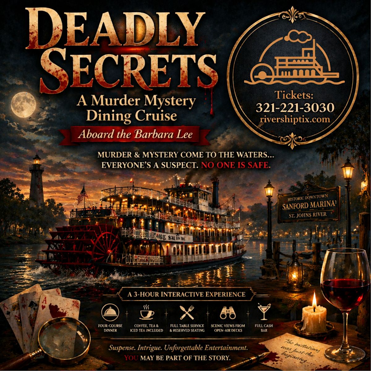 Deadly Secrets: A M**der Mystery Dining Cruise Aboard the Barbara Lee