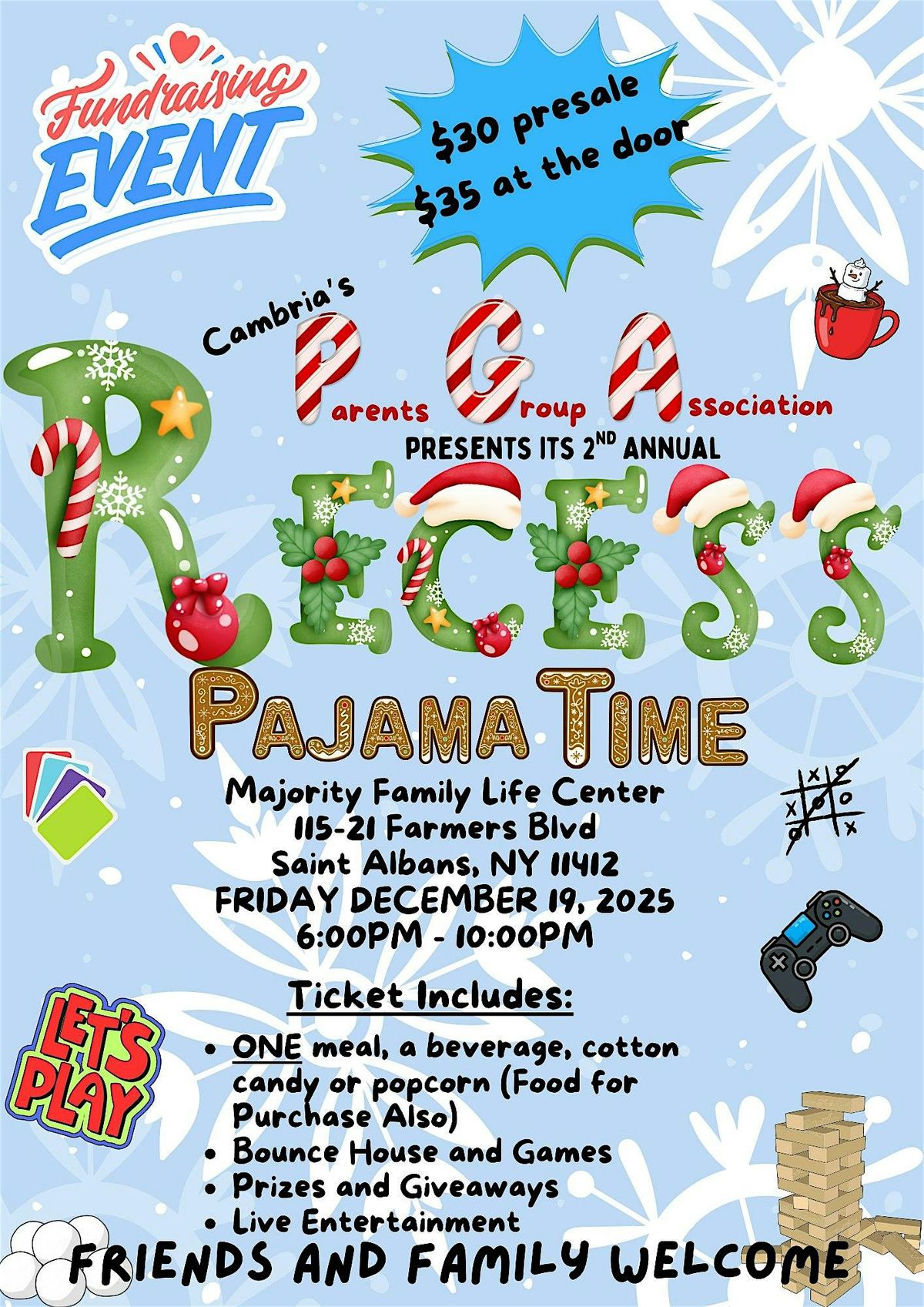 PGA's 2nd Annual Recess Pajama Time