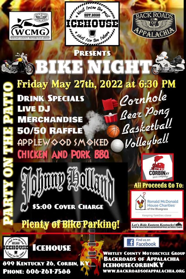 WCMG/Backroads of Appalachia Bike Night at Ice House! The Areas Biggest