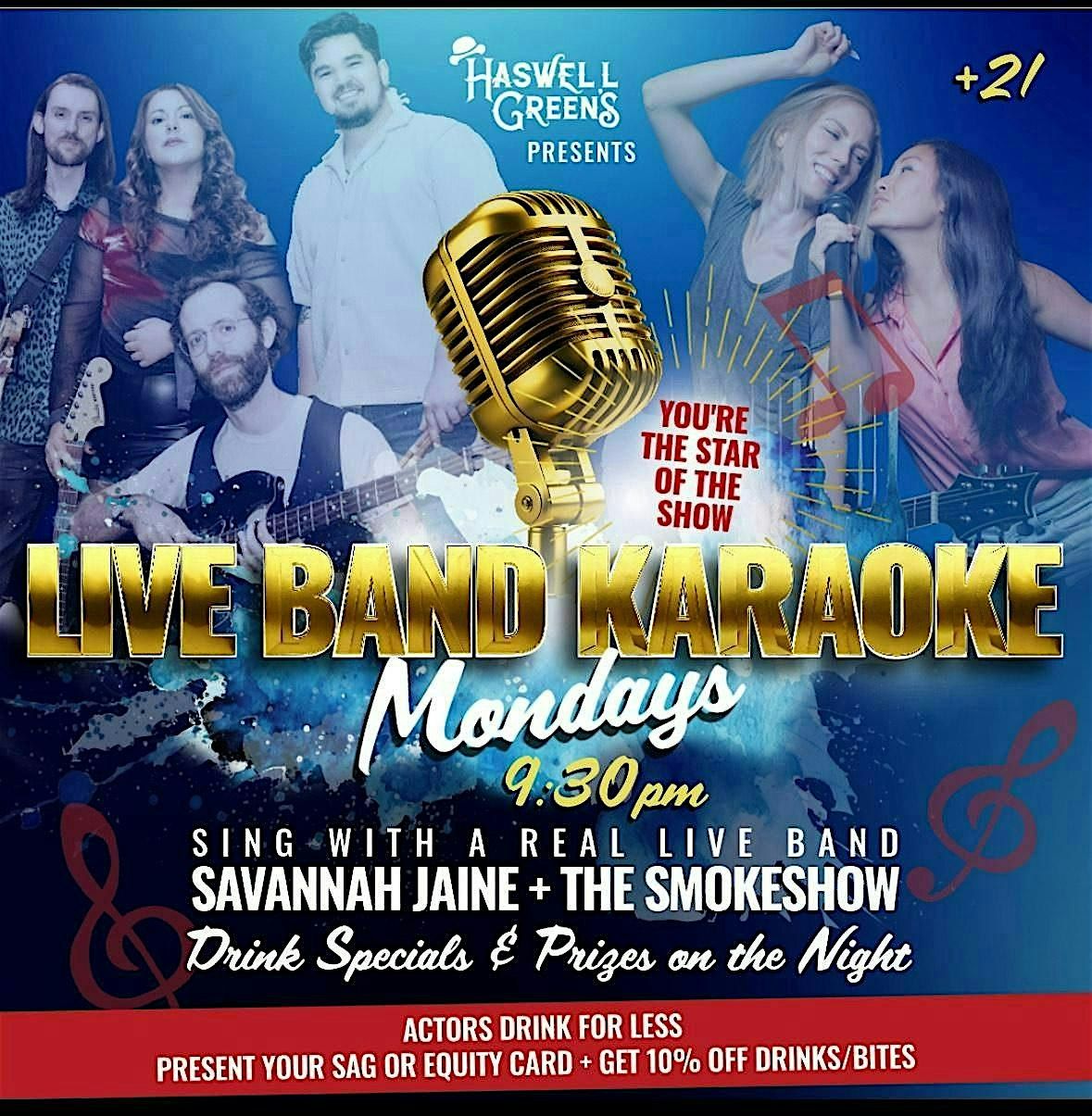 LIVE BAND KARAOKE AT HASWELLS!